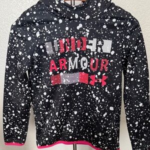 Under Armour Black Hoodie with Pink and White Accents